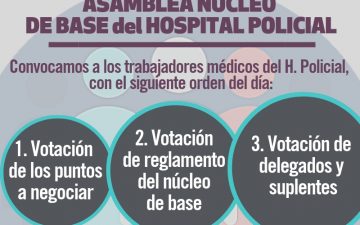 Convocatoria: 12/10 Asamblea Núcleo de Base Hospital Policial