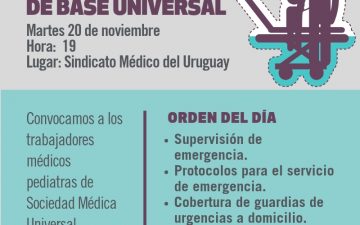 Convocatoria: 20/11 Asamblea de pediatras del Núcleo de Base Universal