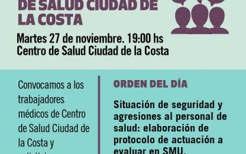 Convocatoria: 27/11 Asamblea Núcleo de Base de Centro de Salud de Ciudad de la Costa